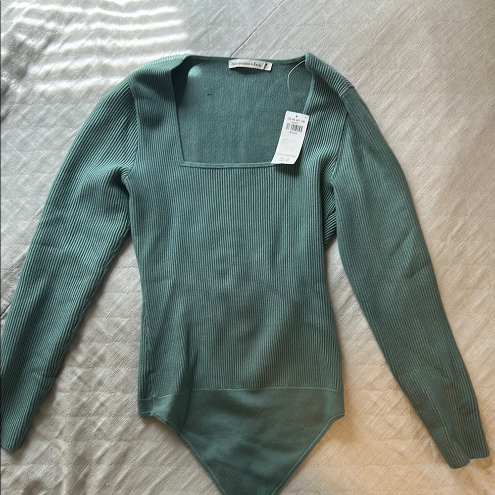 Abercrombie & Fitch Teal Ribbed Bodysuit